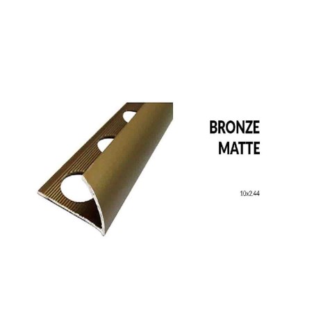 Perfil aluminio bronce mate 10 milimetros 2.44 metros greda