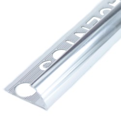 Perfil aluminio plata brillo 10 milimetros 2.44 metros greda