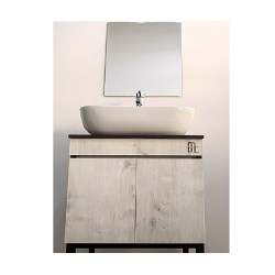 COMBO PLATINO MUEBLE DE BAÑO C/ESPEJO BISELADO 50 X 40 X 40 CM