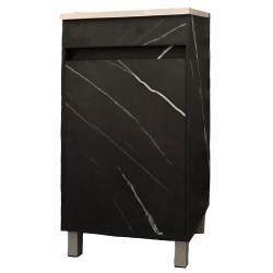 COMBO NALA NEGRO MUEBLE DE BAÑO C/ESPEJO BISELADO 46X32X86