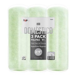 RODILLOS REPUESTOS 9 X 3/4 PULGADAS 3 PIEZAS DOMESTICO BYP FE329