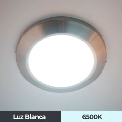 LAMPARA PARA TECHO LED 10 WATTS NIQUEL SATINADO LUMIMEXICO 21238-4