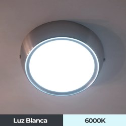 LAMPARA PARA TECHO LED 12 WATTS NIQUEL SATINADO LUMIMEXICO 21232-4