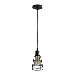 LAMPARA COLGANTE CAGE NEGRO MATE 1 LUZ LUMIMEXICO 18677-2