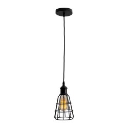 LAMPARA COLGANTE CAGE NEGRO MATE 1 LUZ LUMIMEXICO 18677-2