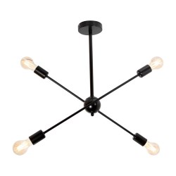 LAMPARA COLGANTE  NEGRO 4 LUCES No. 22736-2