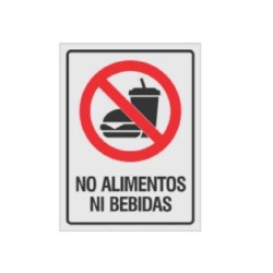 SEÑALAMIENTO "NO ALIMENTOS NI BEBIDAS" 18X24