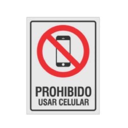 SEÑALAMIENTO "NO USE EL CELULAR" 18X24