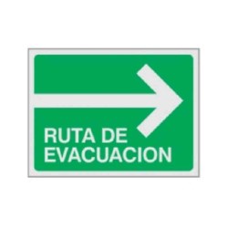 SEÑALAMIENTO "RUTA DE EVACUACION" DERECHA 24X18