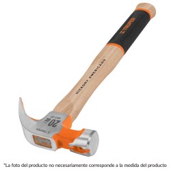 MARTILLO DE UÑA CURVA 16 ONZAS MANGO DE MADERA TRUPER 16654