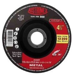 DISCO DESBASTE METAL T27 41/2" No. 560