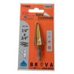 BROCA ESCALONADA CM .750 1/4" A 3/4"