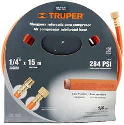 MANGUERA USO RUDO PARA PRESION 1/4 15 METROS TRUPER 17081