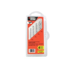 SET CLIP DE 4 BROCAS CONCRETO 5/32, 3/16, 1/4, Y 5/16 BLACK & DECKER