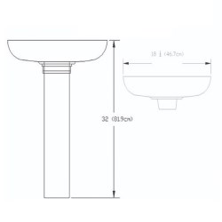 PEDESTAL TULIPAN MARFIL P/LAVABO