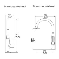 MONOMANDO FREGADERO SENCILLO CHORRO FIJO EB No.  E-310-EB