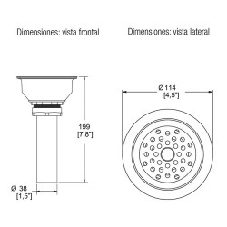 CONTRACANASTA PARA FREGADERO ACERO INOXIDABLE No.  H-8801