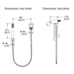 REGADERA MANUAL CON DESVIADOR ANTICAL NUVA CR No.  RM12-H101