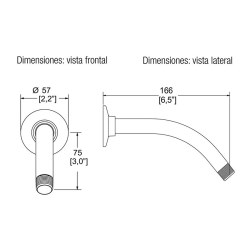 BRAZO Y CHAPETON PARA REGADERA CR No.  TR-011