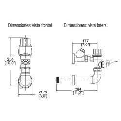 FLUXOMETRO DE MANIJA PARA MINGITORIO SPUD 19 MM