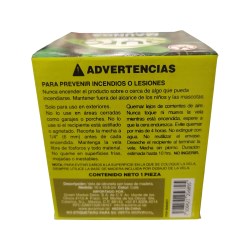 VELADORA AROMATICA CITRONELA 10 X 10 CENTIMETROS 08AH004