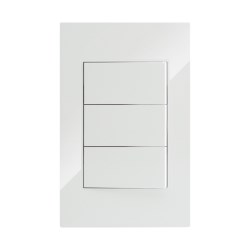 APAGADOR TRIPLE CON PLACA No. APL-203 BLANCO