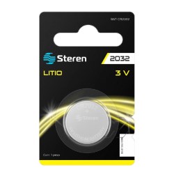 BATERIA TIPO BOTON DE LITIO DE 3 VOLTS 210MAH No. BAT-CR2032 STEREN