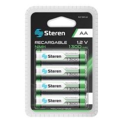 PILAS RECARGABLES AA 4 PIEZAS NIMH 1300MAH No. BAT-NM-AA STEREN