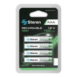 PILAS RECARGABLES AAA 4 PIEZAS NIMH 600MAH No. BAT-NM-AAA STEREN