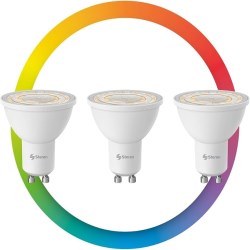 PAQUETE 3 FOCOS LED DICROICOS WIFI RGB+W No. SHOME-121/3 STEREN