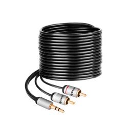 CABLE ULTRADELGADO PLUG 3.5MM A 2 PLUGS RCA 1.8M No. 297-045