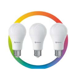 PAQUETE DE 3 FOCOS LED RGB WIFI No. SHOME-120/3 STEREN