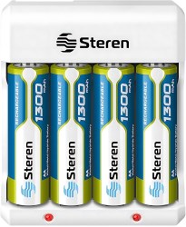 CARGADOR DE BATERIAS ECONOMICO  AA/AAA CON 4 PILAS AA No. CRG-015 STEREN