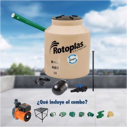 TINACO ROTOPLAS 450 LTS CON BOMBA PRESURIZADORA Y BASE