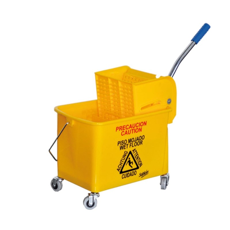 CUBETA DE 20 LITROS CON EXPRIMIDOR SABLON (5.29 GAL) AMARILLA No. 8203AM CUBETA DE 20 LITROS CON EXPRIMIDOR SABLON (5.29 GAL) AMARILLA No. 8203AM