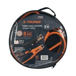 CABLES P/PASAR CORRIENTE 3M 225A 8 AWG C/FUNDA TRUPER No. 17543