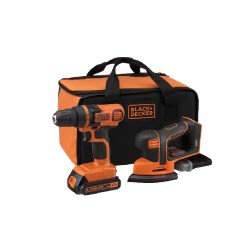 TALADRO/ATORNILLADOR BLACK & DECKER 20V Y LIJADORA 20V + MALETA